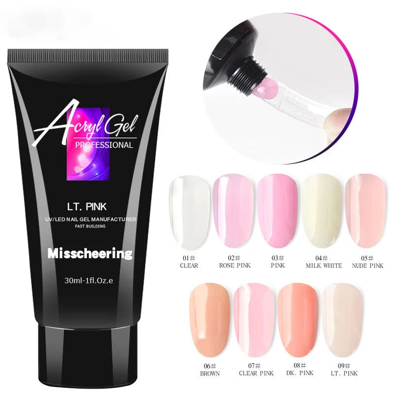 30ml Nail Extension Gel Nail Build Poly Nail Acrylic Gel UV LED Quick Extension of Crystal Model Painless Crystal Gel