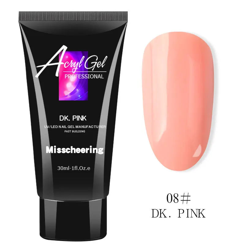30ml Nail Extension Gel Nail Build Poly Nail Acrylic Gel UV LED Quick Extension of Crystal Model Painless Crystal Gel