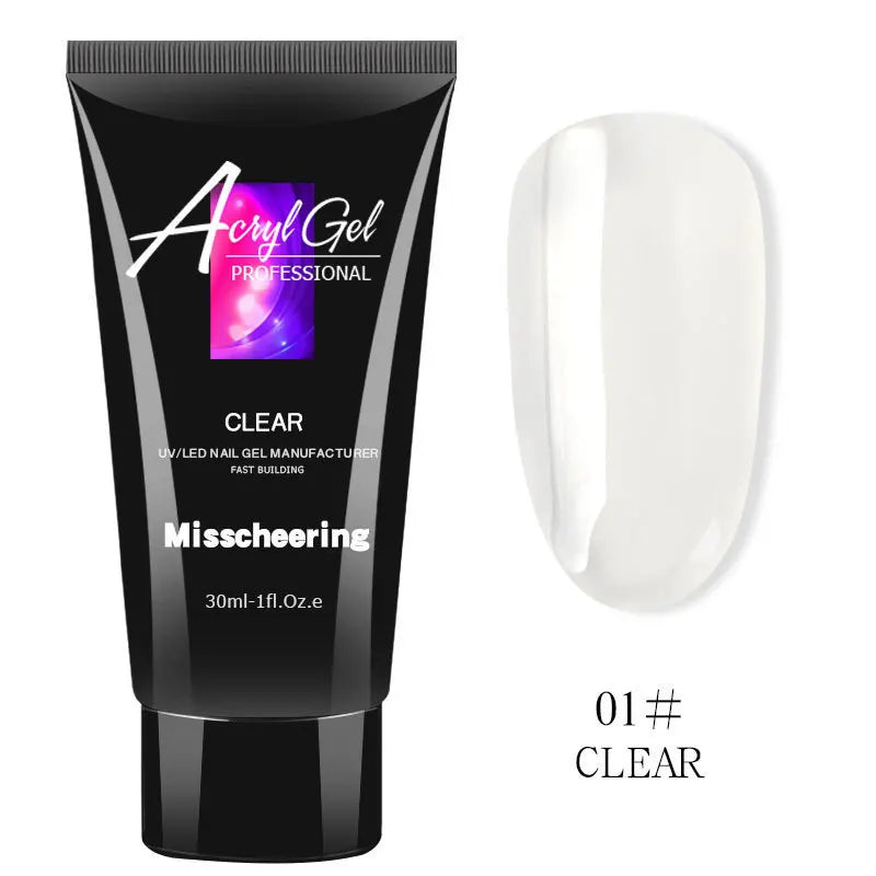 30ml Nail Extension Gel Nail Build Poly Nail Acrylic Gel UV LED Quick Extension of Crystal Model Painless Crystal Gel