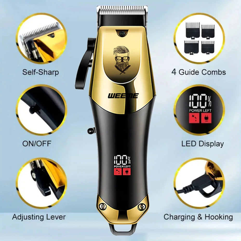 T9 Vintage Men's Electric Hair Clipper Beard Trimmer/Rechargeable Hair Cutting Machine With Nose Hair Trimmer Kit Boyfriend Gift