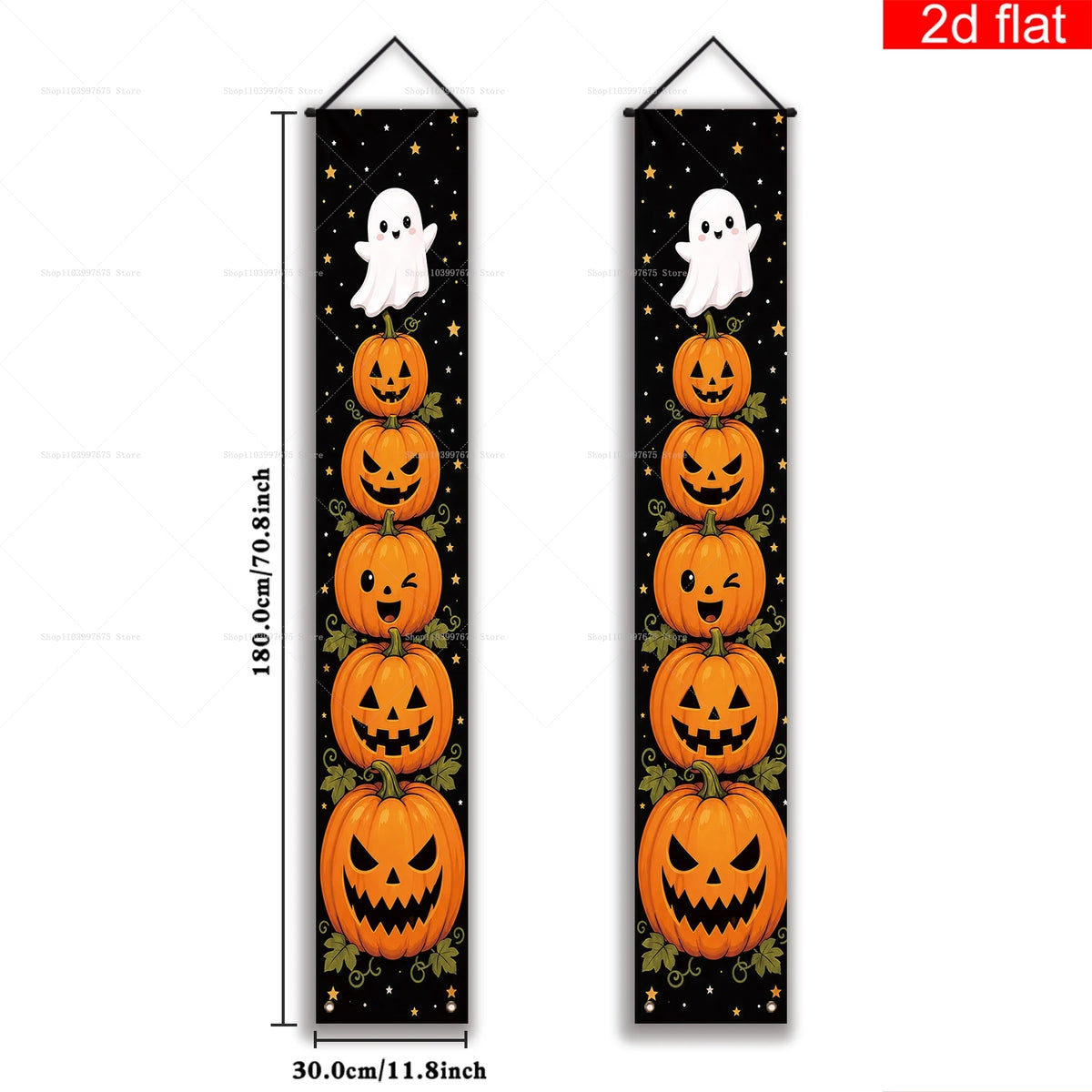 Halloween Decorations Porch Banner Scary Jack Lantern Pumpkin Spider Web Hanging Sign for Indoor Outdoor Halloween Party Decor