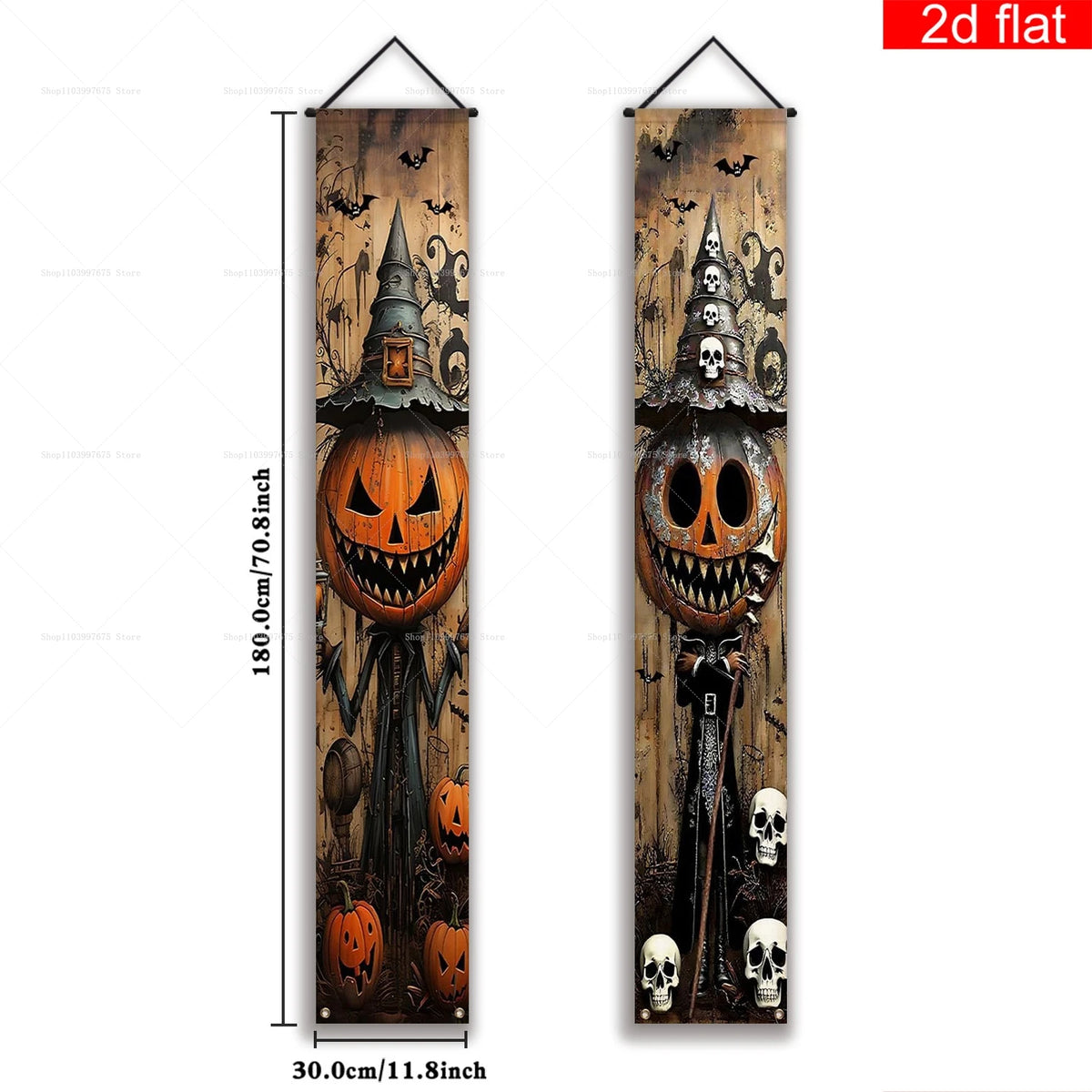 Halloween Decorations Porch Banner Scary Jack Lantern Pumpkin Spider Web Hanging Sign for Indoor Outdoor Halloween Party Decor
