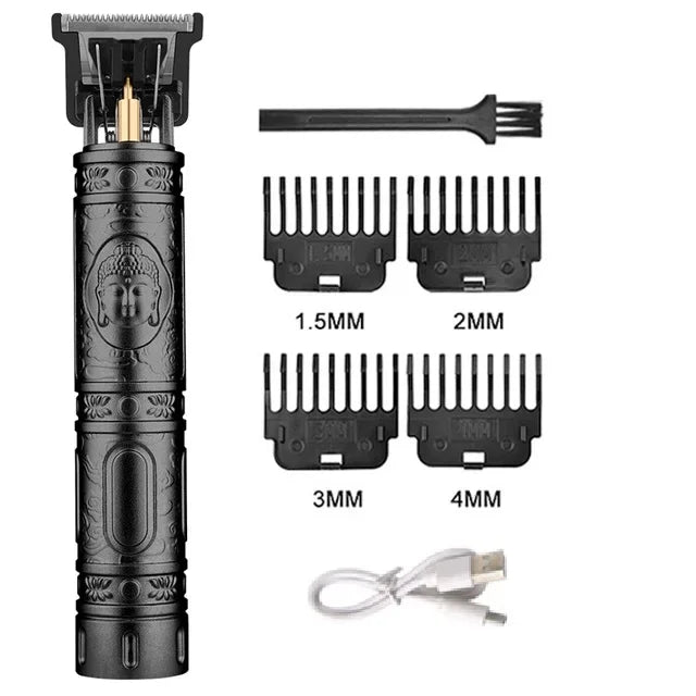 T9 Vintage Men's Electric Hair Clipper Beard Trimmer/Rechargeable Hair Cutting Machine With Nose Hair Trimmer Kit Boyfriend Gift