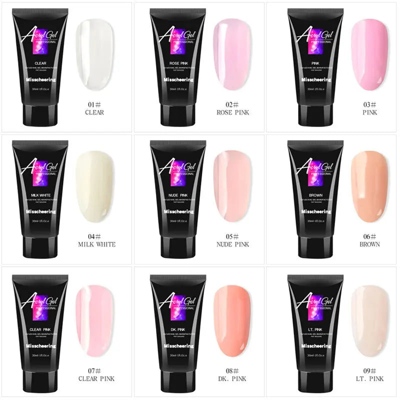 30ml Nail Extension Gel Nail Build Poly Nail Acrylic Gel UV LED Quick Extension of Crystal Model Painless Crystal Gel