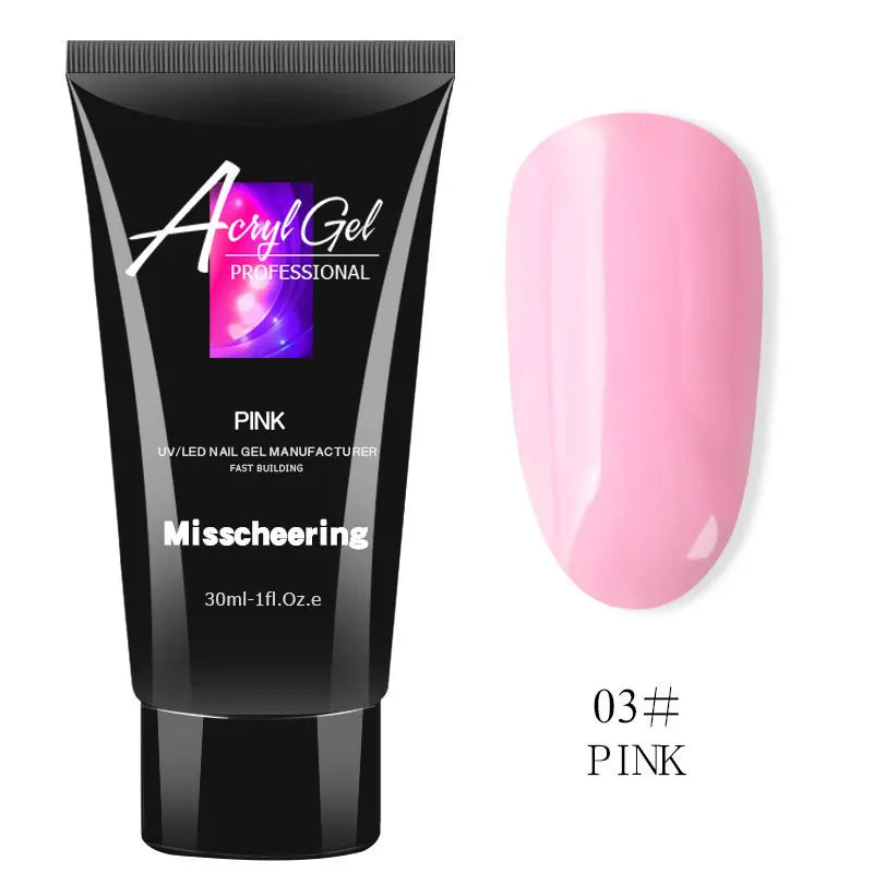 30ml Nail Extension Gel Nail Build Poly Nail Acrylic Gel UV LED Quick Extension of Crystal Model Painless Crystal Gel