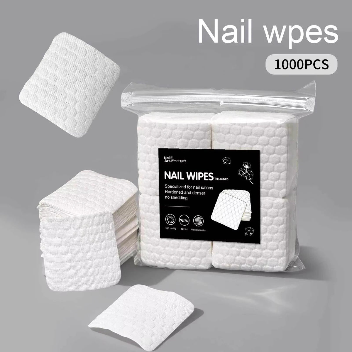 Klimonla 200/500Pcs/pack/box Solid Durable Nail Tools Manicure Gel Nail Polish Remover Pads Lint-Free Wipes Napkins Wraps