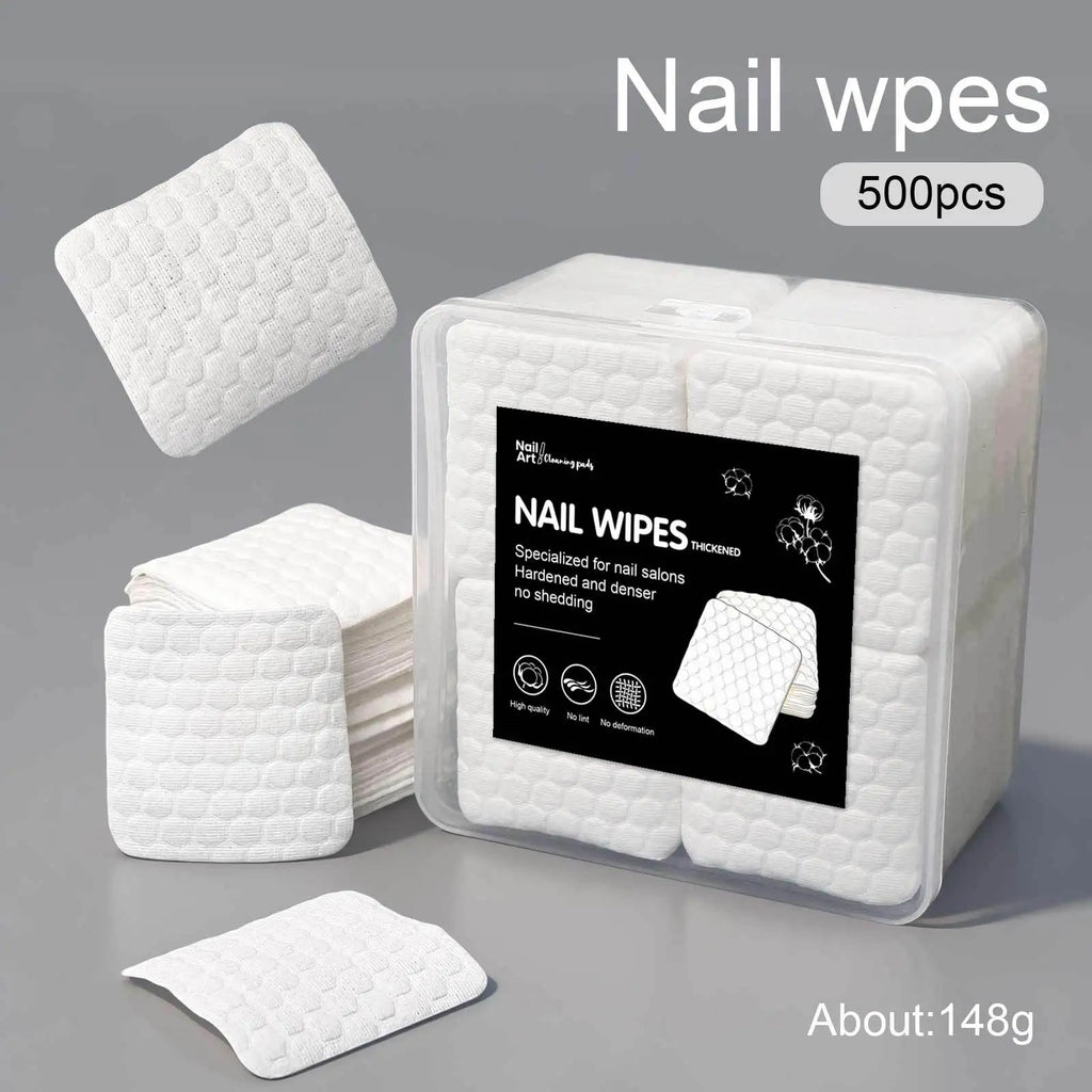 Klimonla 200/500Pcs/pack/box Solid Durable Nail Tools Manicure Gel Nail Polish Remover Pads Lint-Free Wipes Napkins Wraps