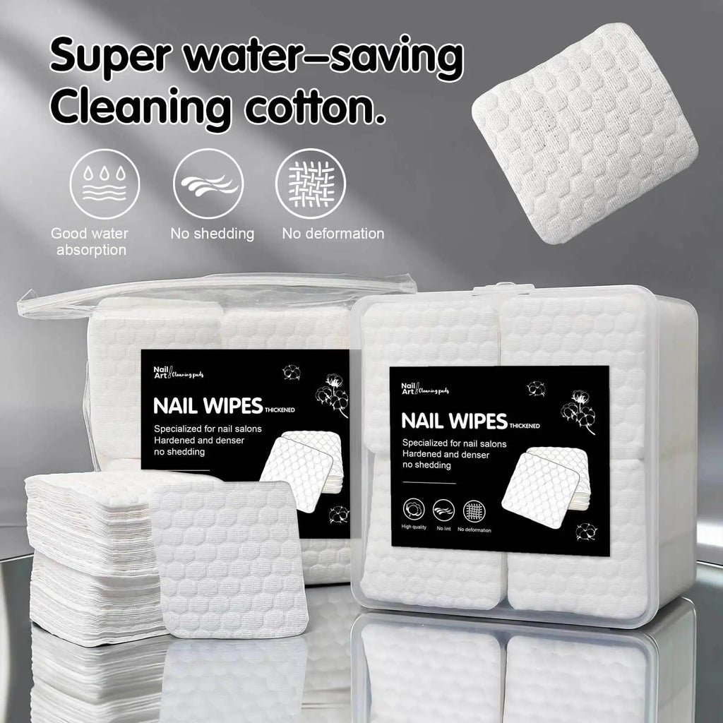 Klimonla 200/500Pcs/pack/box Solid Durable Nail Tools Manicure Gel Nail Polish Remover Pads Lint-Free Wipes Napkins Wraps