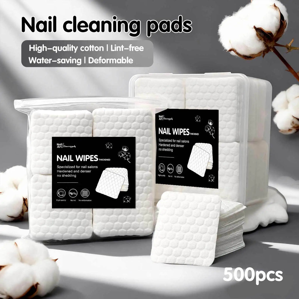 Klimonla 200/500Pcs/pack/box Solid Durable Nail Tools Manicure Gel Nail Polish Remover Pads Lint-Free Wipes Napkins Wraps
