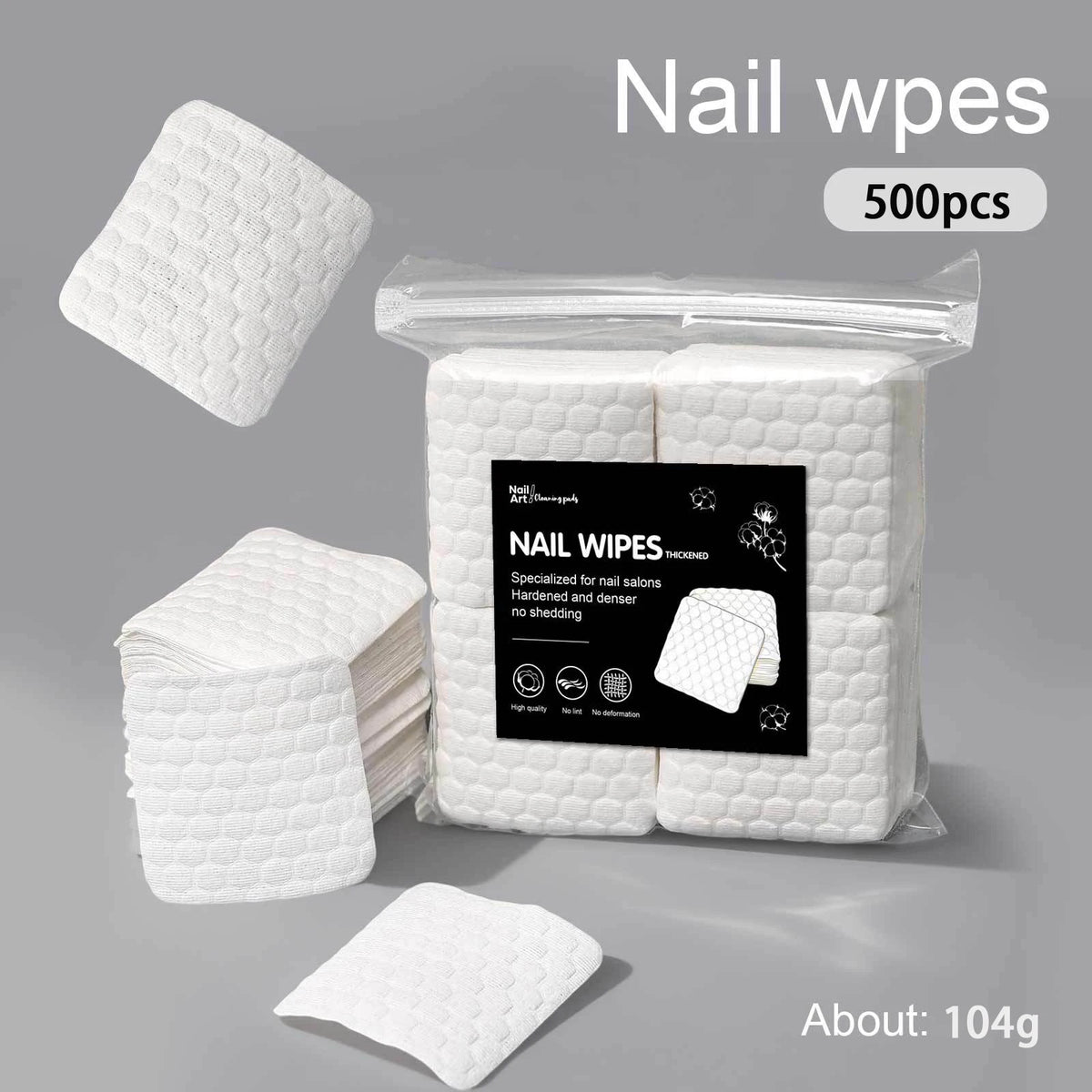 Klimonla 200/500Pcs/pack/box Solid Durable Nail Tools Manicure Gel Nail Polish Remover Pads Lint-Free Wipes Napkins Wraps